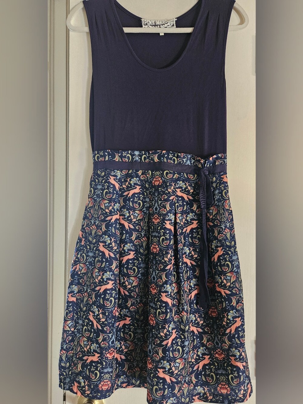 Pink Martini Fox Woodland Print Sleeveless Fit & Flare Dress
